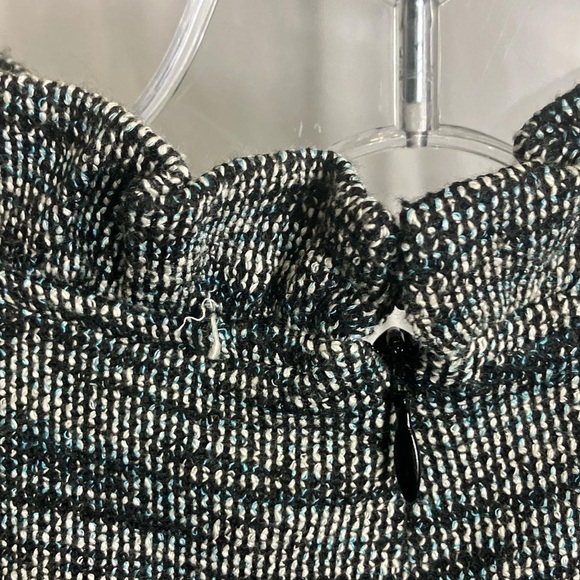 Ganni Anthropologie Pinnacle Textured Knit Ruffle Neck Dress with Pockets - Picture 8 of 9